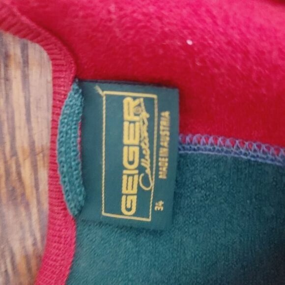 Vintage Geiger Colorblock Colorful Wool Green Red Yellow Jacket - Picture 5 of 16